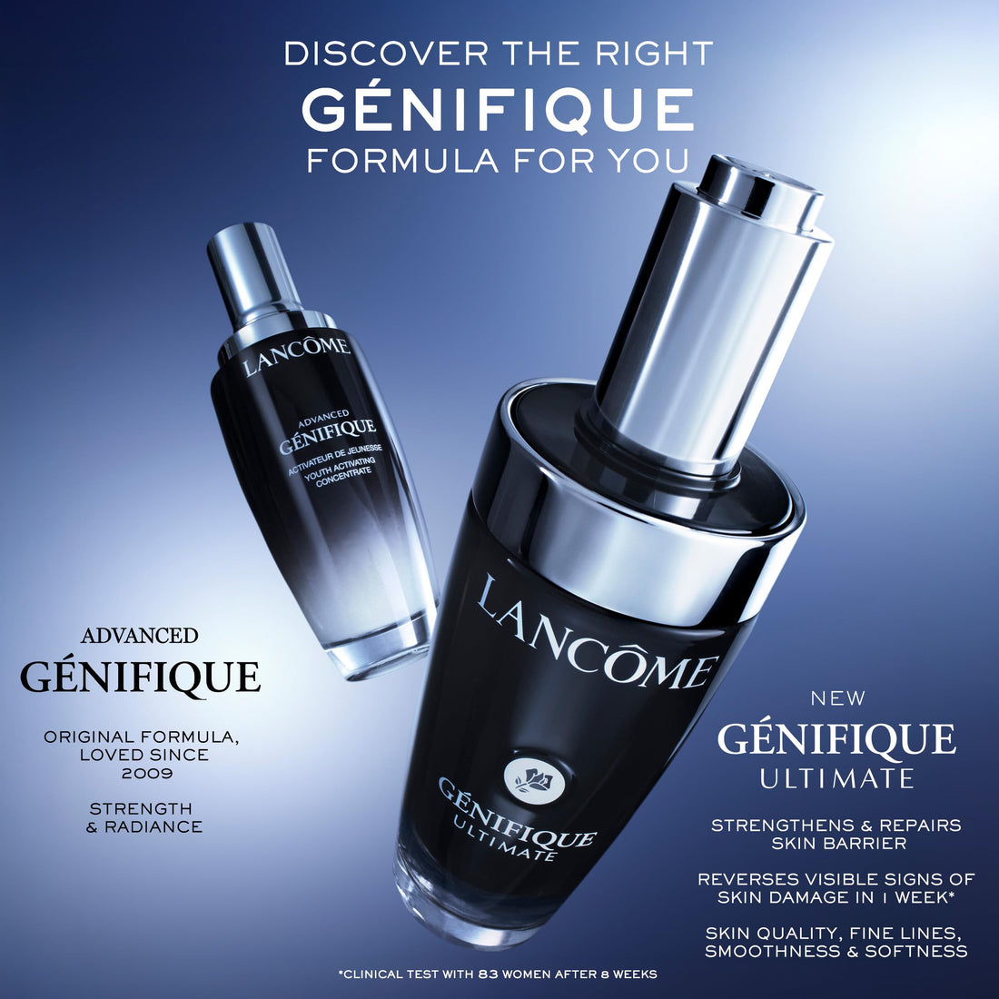 Lancôme Advanced Génifique Radiance Boosting Anti-Aging Face Serum - Visibly Hydrates & Plumps Skin - with Bifidus Prebiotic, Hyaluronic Acid & Vitamin Cg, 0.67 Fl Oz
