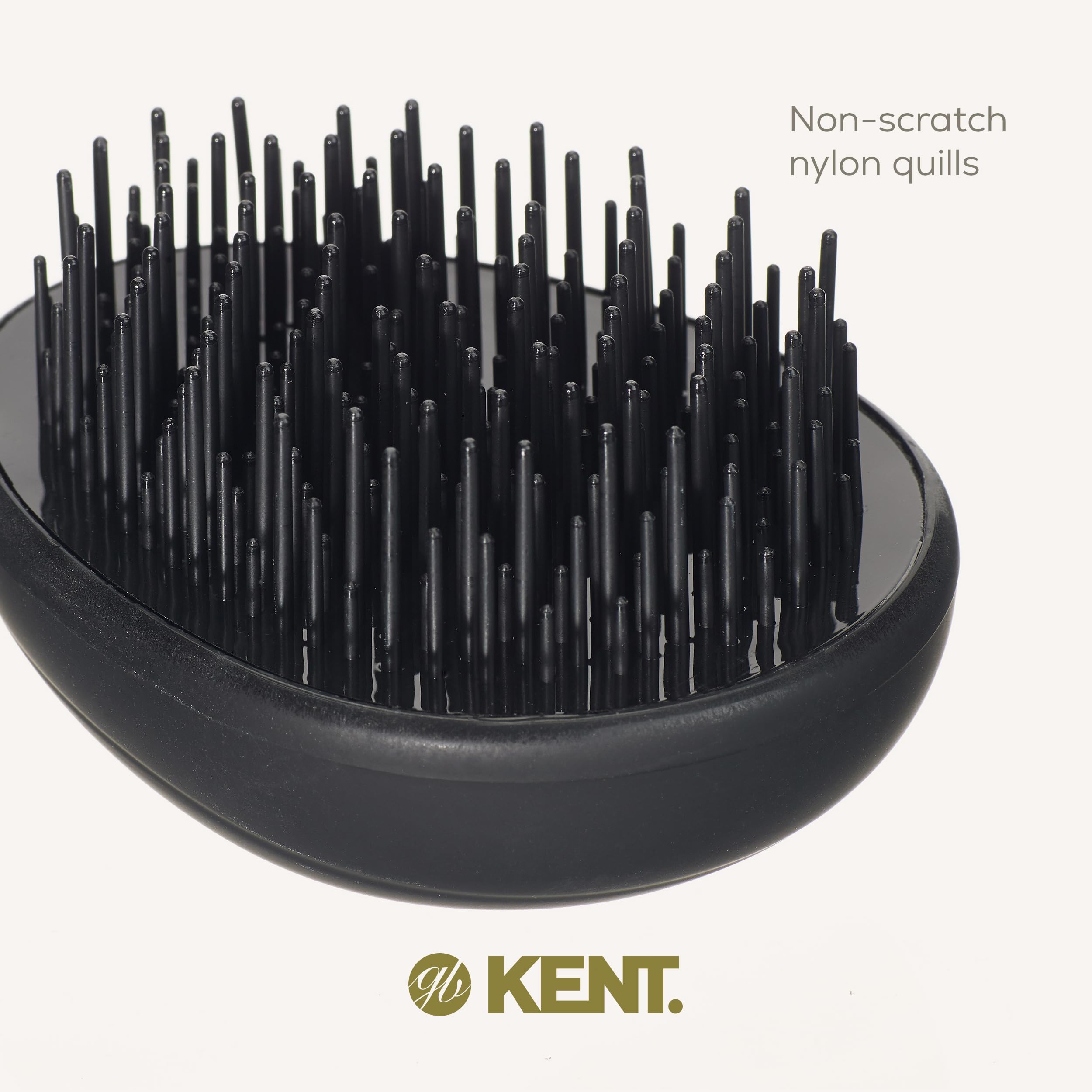 KENT Pebble Matt Black Hair Brush | Stylish & Functional | Smooth & Detangle | For All Hair Types