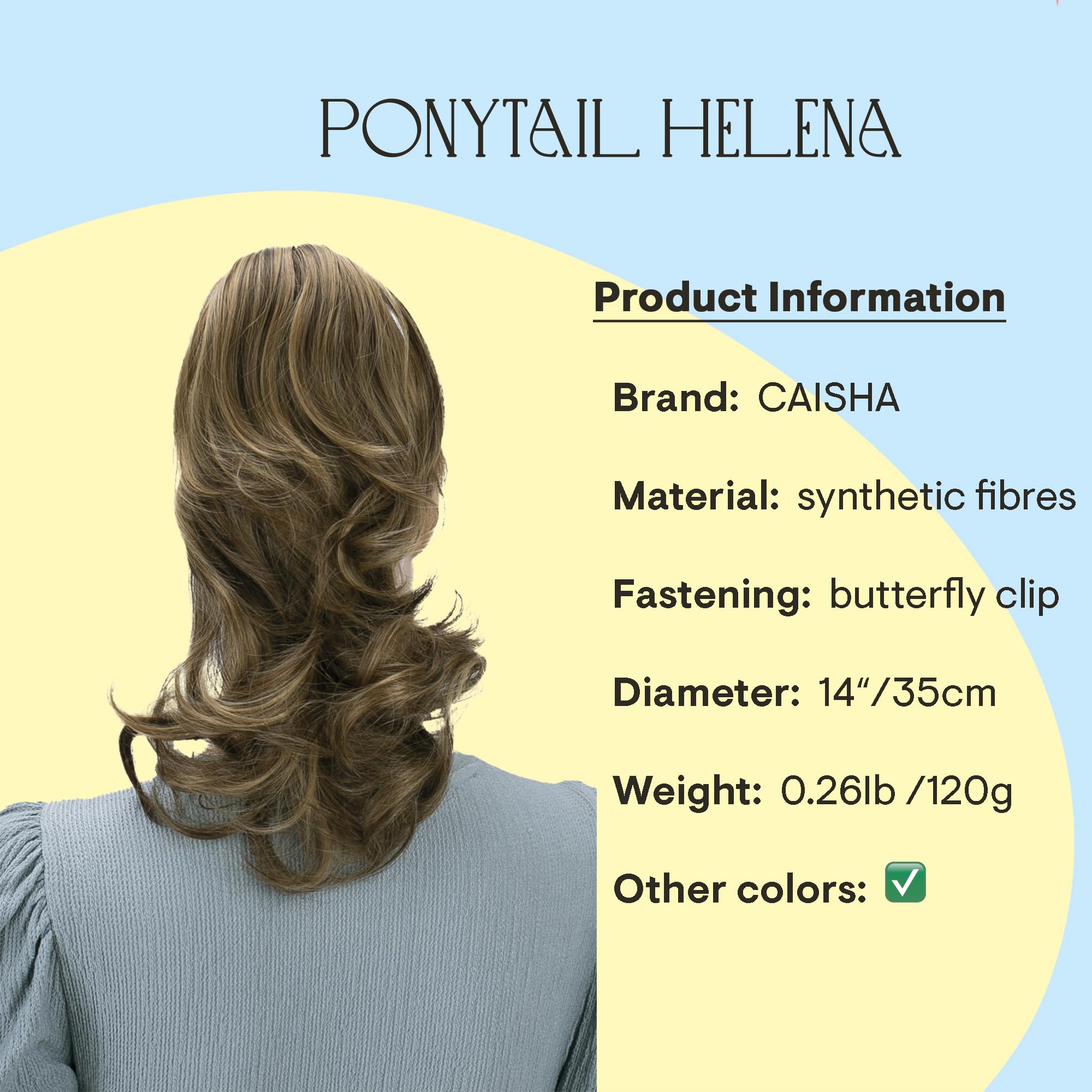 PRETTYSHOP 14Hair Piece Ponytail Extension Straight Light Curled Nature Looking Heat-Resisting Like Real Human Hair Different Colors braun blond H60_22TH9 AD