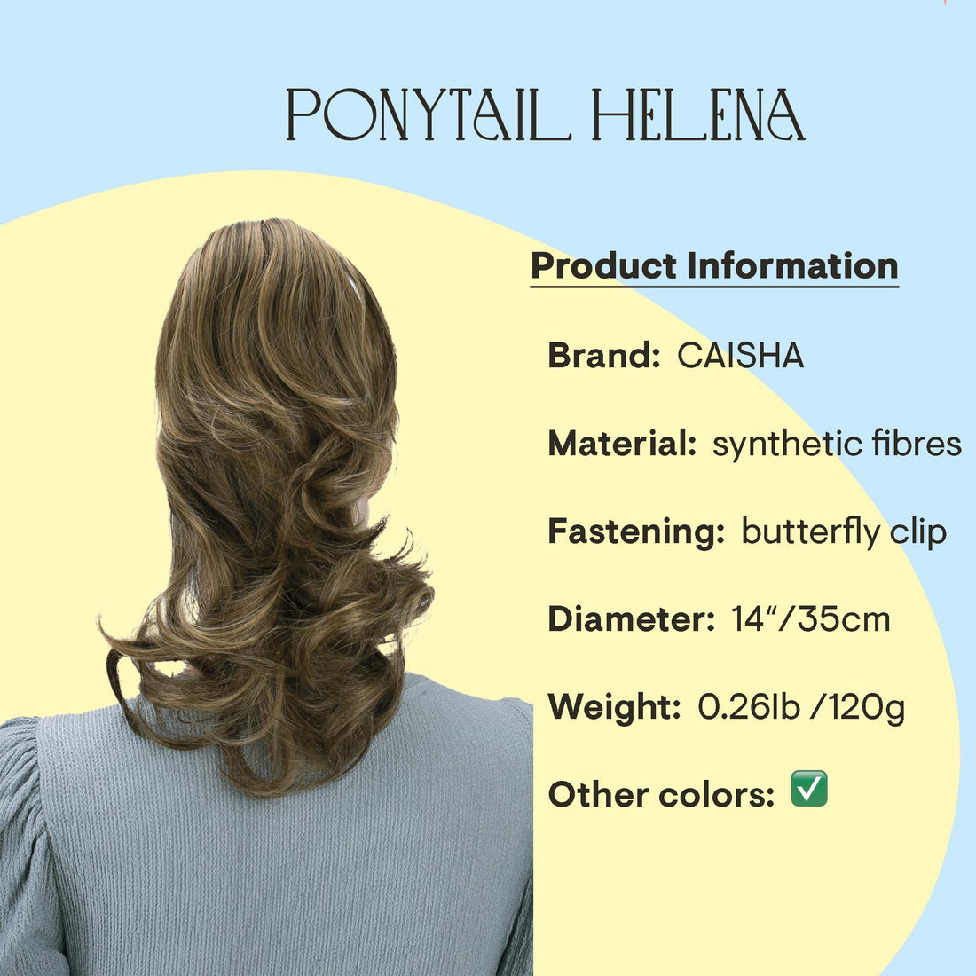 PRETTYSHOP 14Hair Piece Ponytail Extension Straight Light Curled Nature Looking Heat-Resisting Like Real Human Hair Different Colors braun blond H60_22TH9 AD