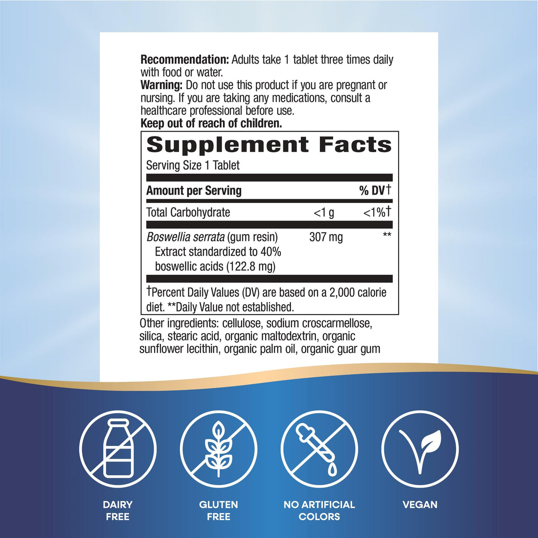 Nature's Way Boswellia Premium Extract, Supports Joint Mobility*, 307 mg Boswellia serrata Extract per Serving, Frankincense Supplement, Gluten Free & Vegan - 60 Tablets (Packaging May Vary) - 2 Pack