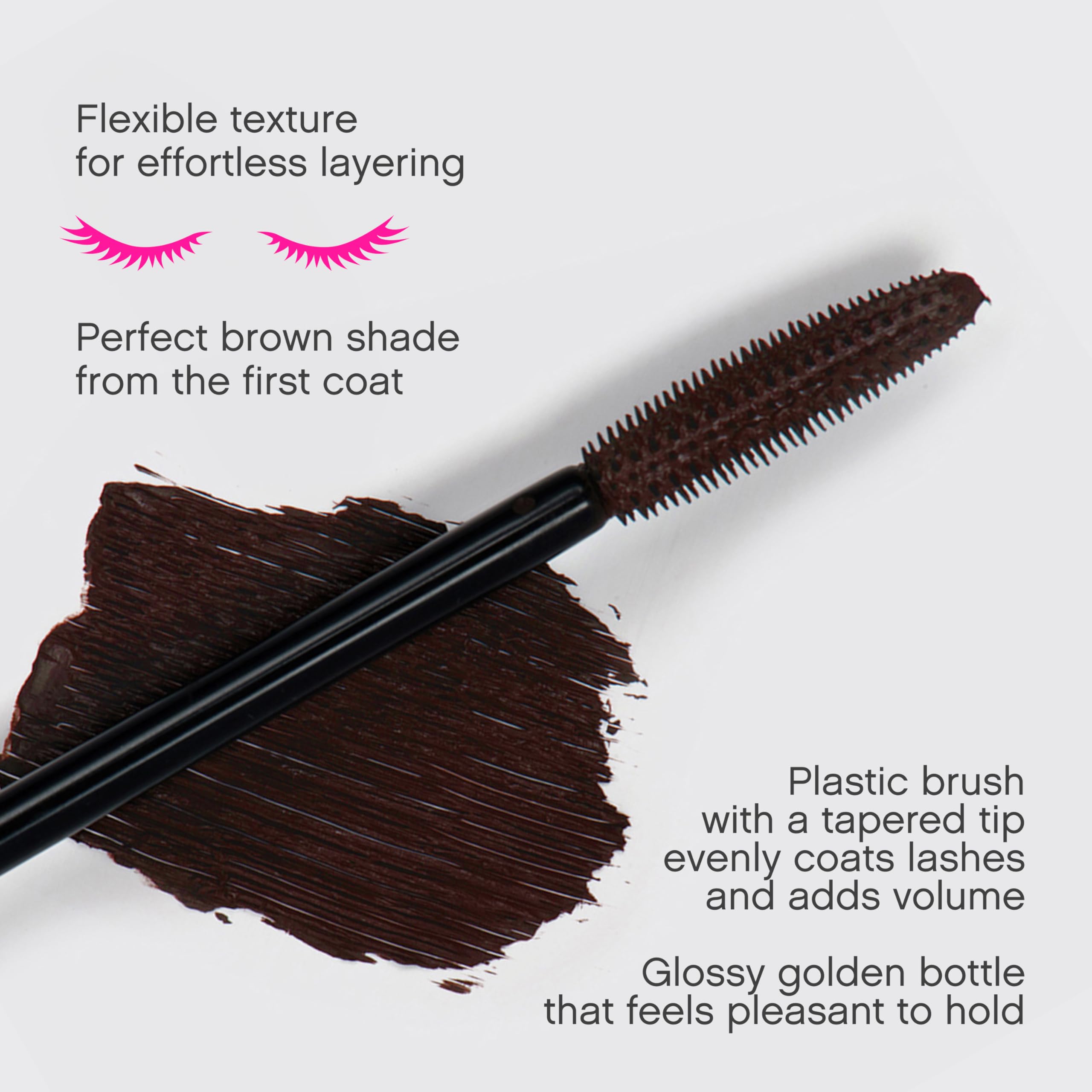 Vivienne Sabó Cabaret Premiere Brown Mascara, Volume and Length, Defining, Curling, No Flaking, No Clumping, Smudge Proof, Washable, Cruelty-Free, Made in Europe, (05 Brown), 0.3 Fl Oz, 1 Pack