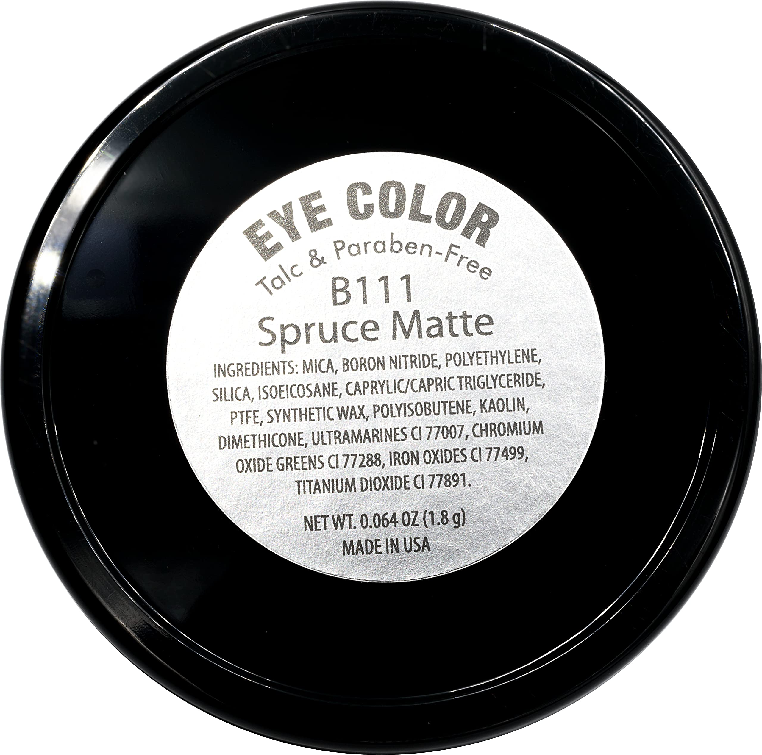 Pure Ziva Spruce Matte Deep Green Blue Grey Gray Pressed Powder Single Vegan Eyeshadow; Talc, Paraben & Cruelty Free