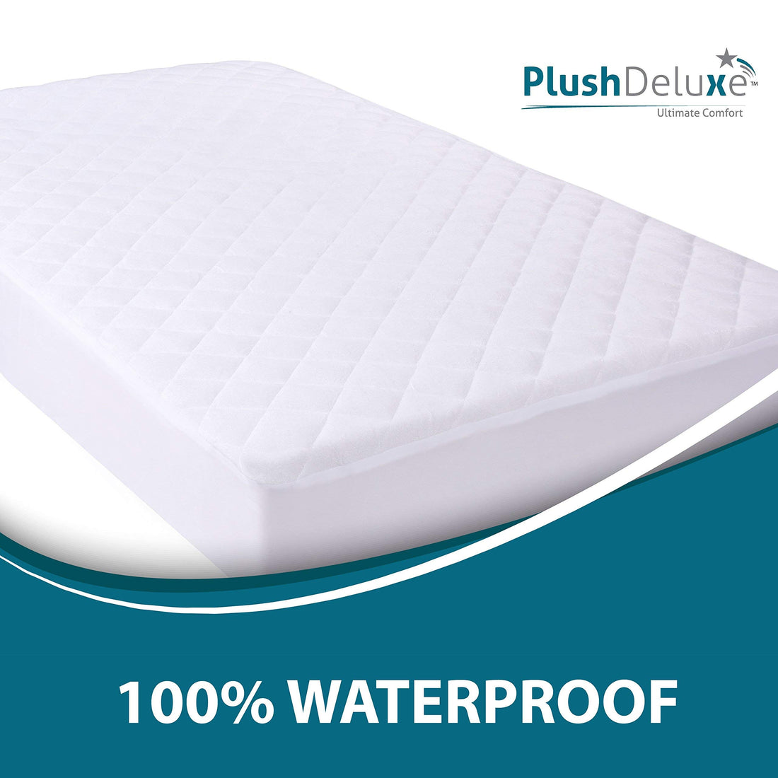 Crib Mattress Protector 100% Waterproof, Noiseless – Viscose Made from Quilted Ultra Soft White Terry Fitted Sheet Style (28x52)