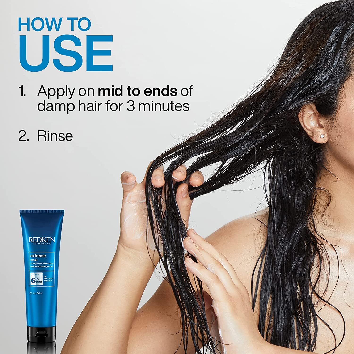 Redken Extreme Mask | Hair Mask for Damaged, Brittle Hair | Fortifies & Strengthens Distressed Hair | 8.5 Fl. Oz.