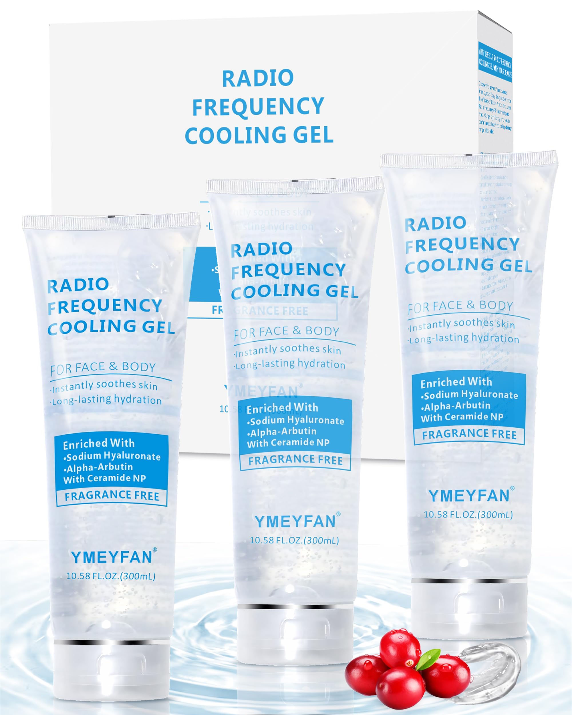 Conductive Gel for Microcurrent Radio Frequency Facial Device Cooling Gel, Fragrance-Free, Hypoallergenic, Sodium Hyaluronate, Alpha-Arbutin, Bifida Ferment Lysate, Hydrating Premium Primer Gel(900ML)