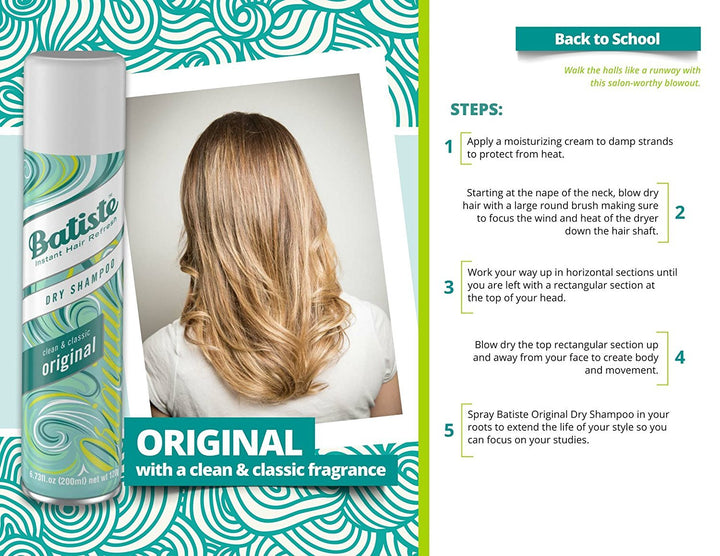 Batiste Dry Shampoo, Original Fragrance, 3 Count