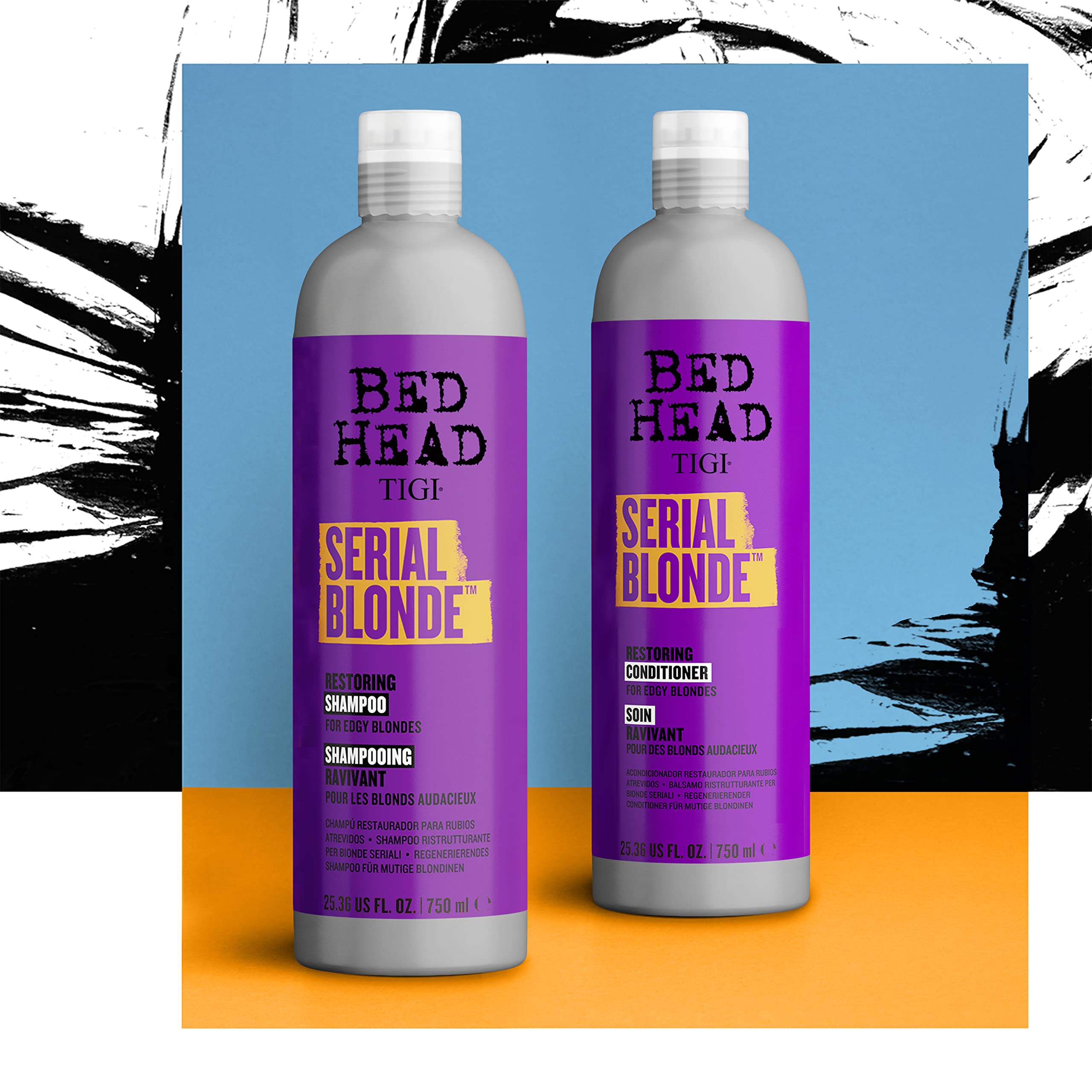 TIGI Bed Head Shampoo & Conditioner For Damaged Blonde Hair Serial Blonde With Hydrolyzed Keratin 2 x 25.36 fl oz