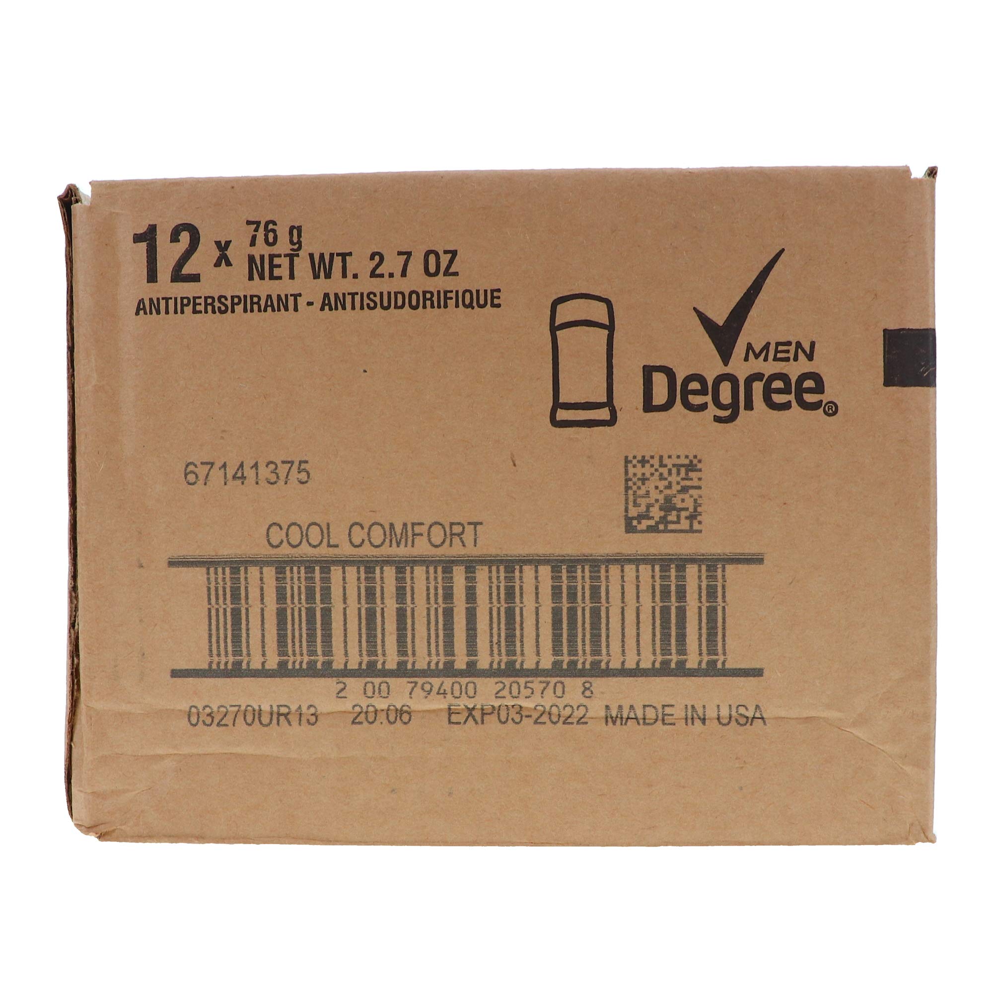 Degree Men Anti-perspirant, Cool Comfort 2.7 Oz (Pack of 12)