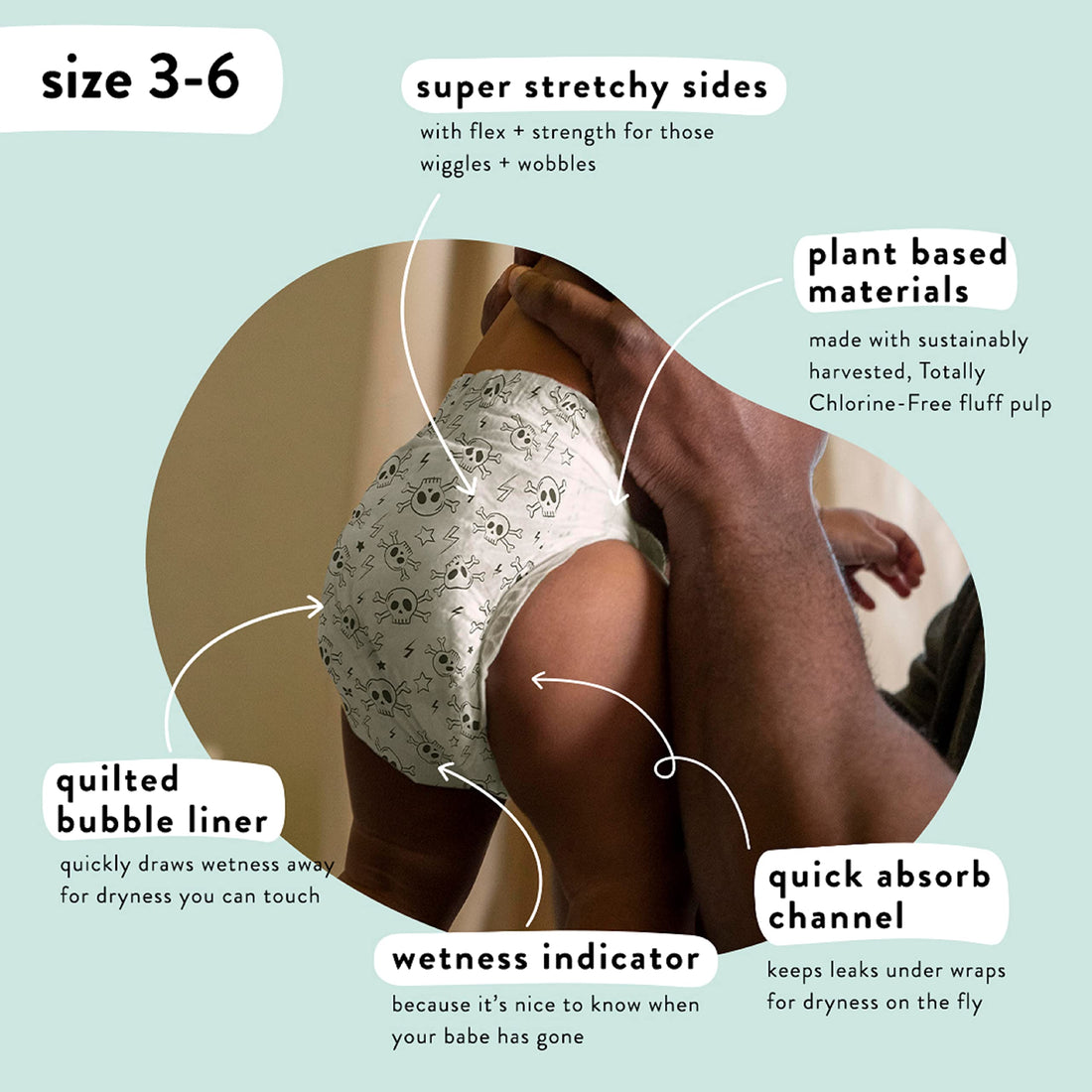 The Honest Company Clean Conscious Diapers | Plant-Based, Sustainable | Just Peachy + Flower Power | Club Box, Size 4 (22-37 lbs), 60 Count