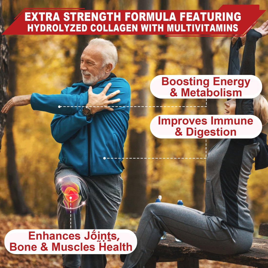 Sugar-Free Hydrolyzed Collagen Peptide Filled Gummies for Women & Men, with 1500mg Protein Type I,II,III,V,X, 5000mcg Biotin Vitamin C A E D3 B6 B12 for Immune Digestion Skin Hair Nails, Bone, 60Cts