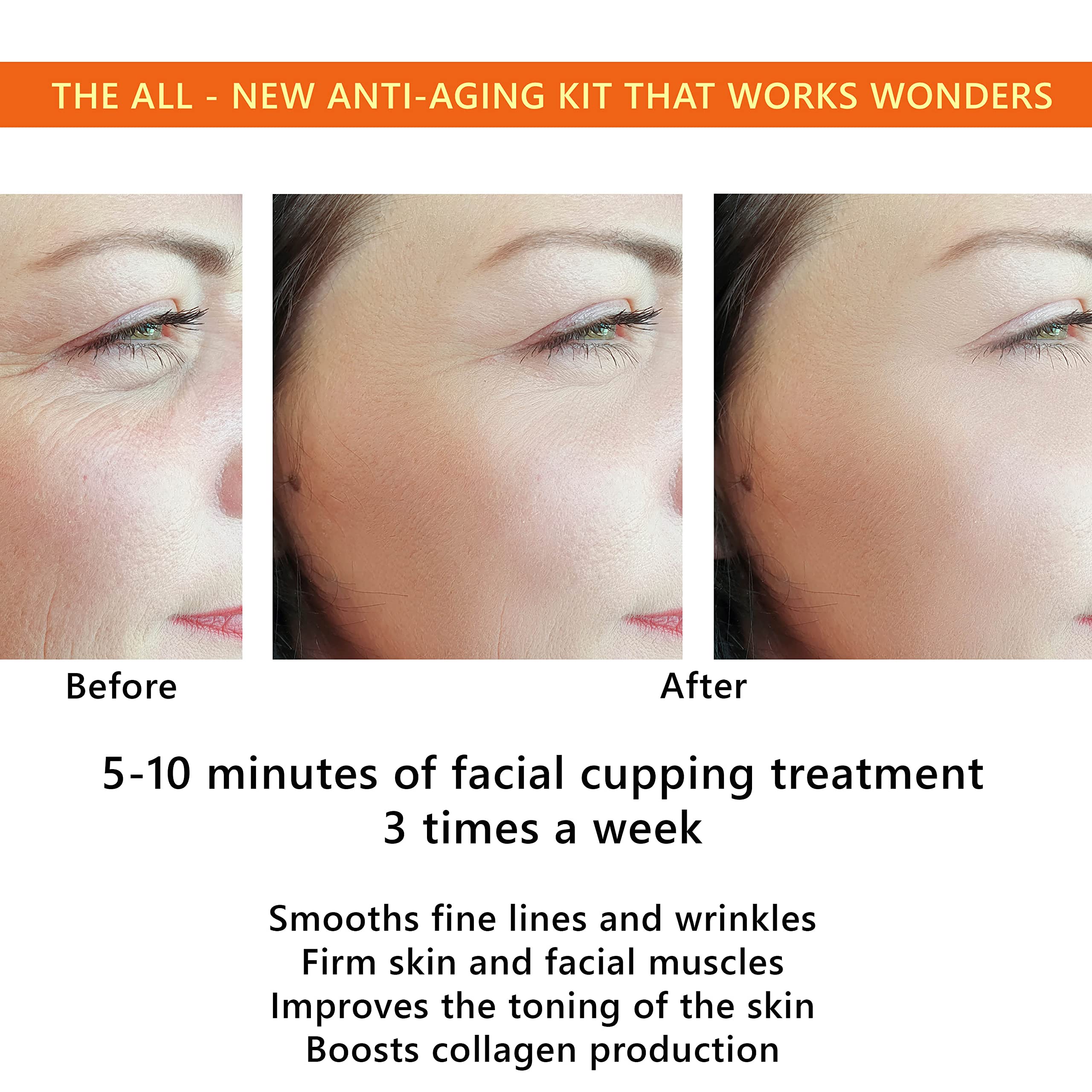 Face Cupping Set, Acupuncture Face and Body Massage Therapy Set By DoSensePro. 4 Chinese Vacuum Cups. Improve Facial, Eyes, Neck Skin, Suitable For Anti-Aging Anti Cellulite Treatment.