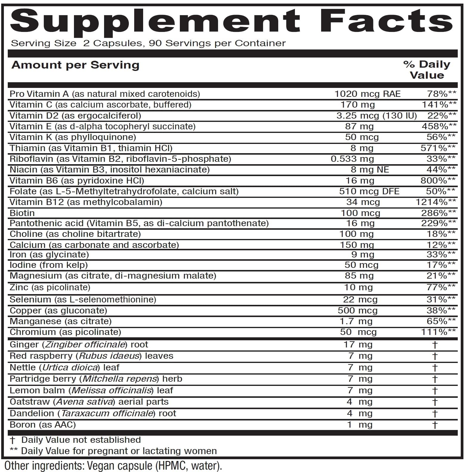 Vitanica Maternal Symmetry, Prenatal and Postnatal Vitamins, Vegan, 180 Capsules