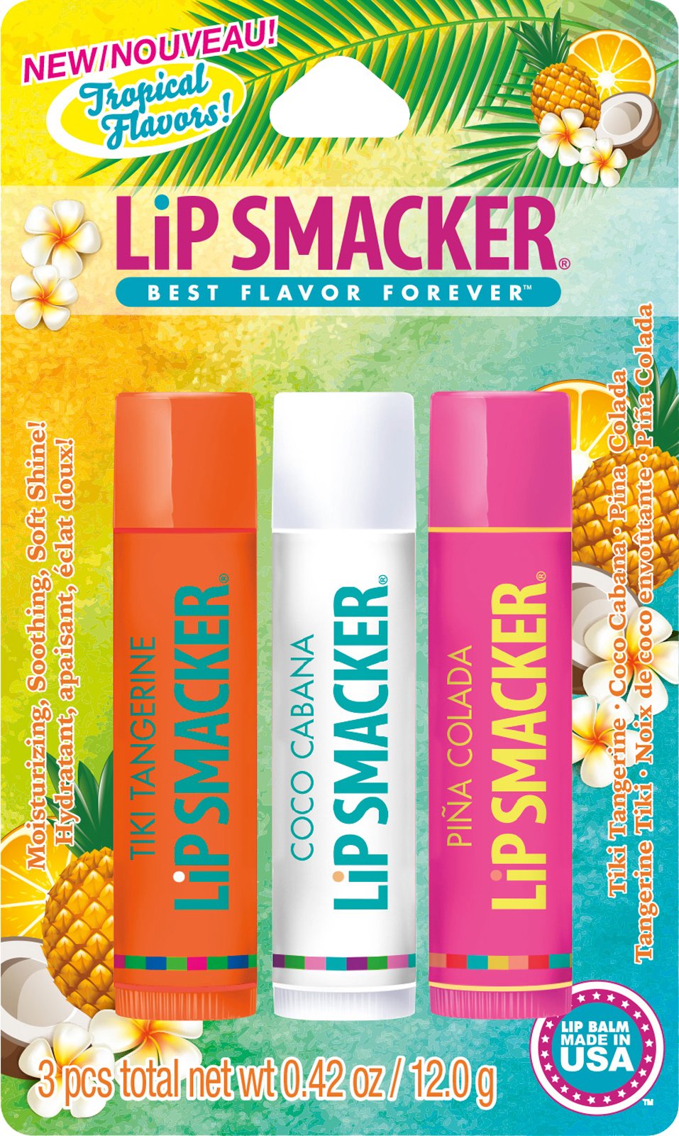 Lip Smackers Lip Balm Trio Tropical Fever, 1.1 Ounce