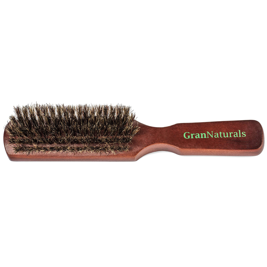 Grannaturals Mens Boar Bristle Hair Brush-Natural Brown Wooden Club Style For Men Styling Beard Hairbrush Fine, Thin Or Thick