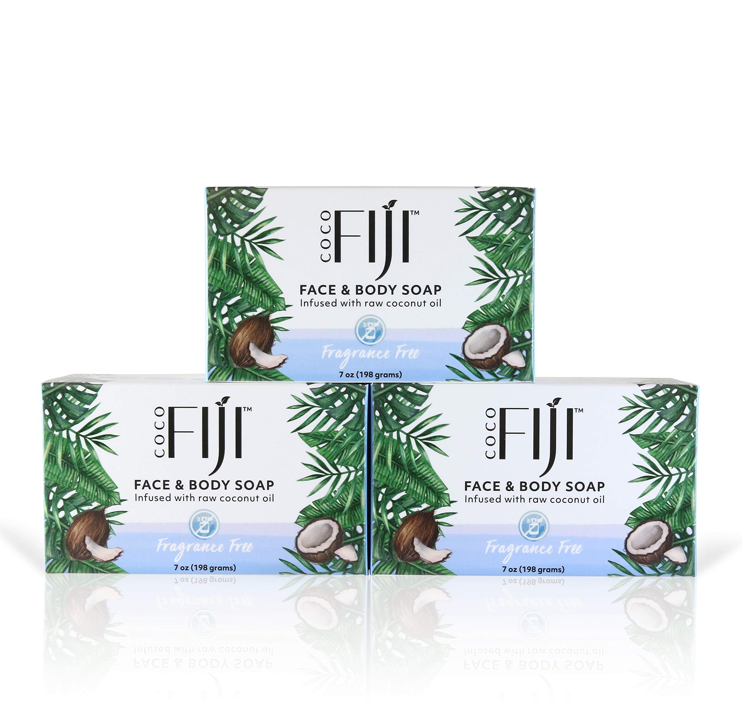 Coco Fiji, Coconut Oil Infused Soap, Fragrance 7oz (3pk)