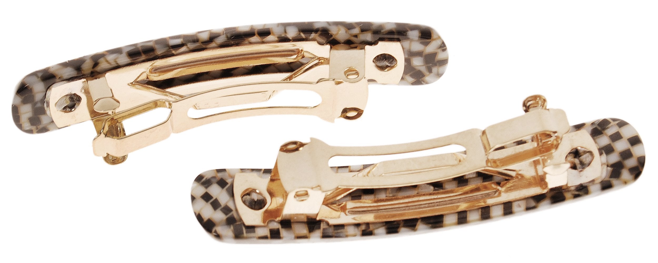 Opera Silver : France Luxe Mini Rectangle Barrette Pair - Opera Silver