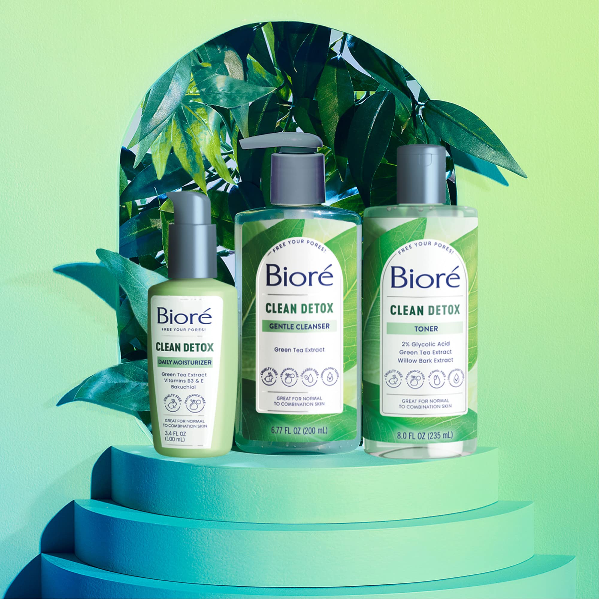 Bioré Sensitive Skin Face Moisturizer, Hydrating Moisturizer, Fragrance Free, Clean Detox Daily Face Moisturizer 3.4 oz