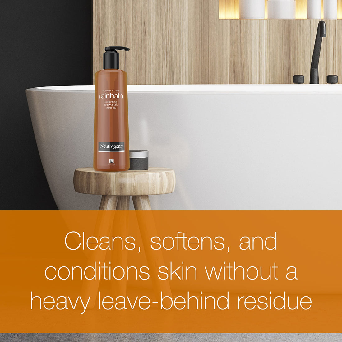 Neutrogena Rainbath Refreshing & Cleansing Shower & Bath Gel, Moisturizing Daily Body Wash Cleanser, Bath Gel & Shaving Gel for Soft Skin, Lathering Body Wash in Original Scent, 16 fl. oz