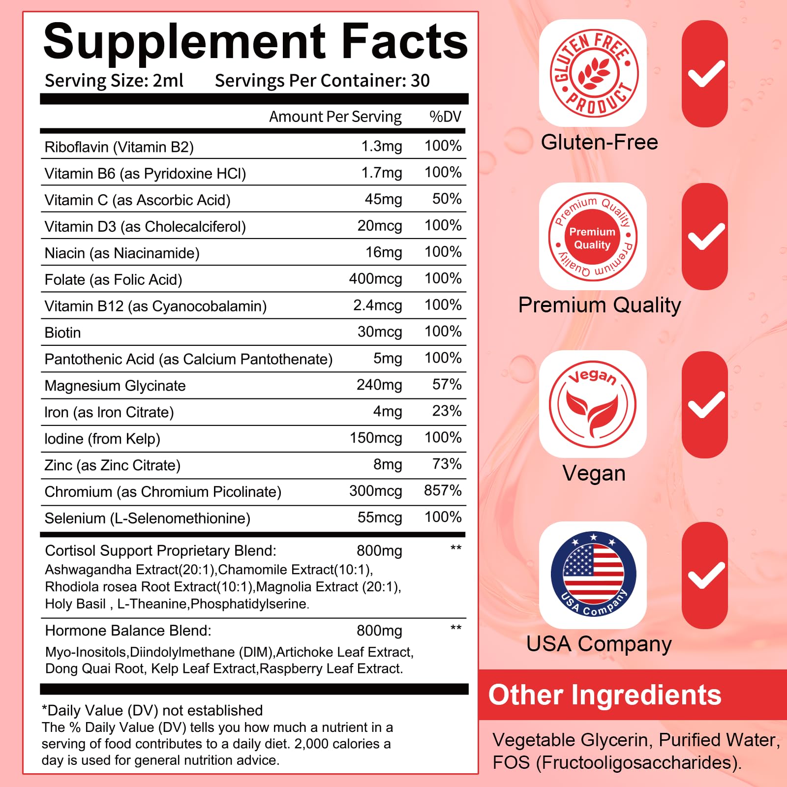 Migcopat Women Endocrine Superfood Supplement Liquid Drops, Supports Healthy Cortisol Levels, Hormonal Balance, Gut Health, Mood, Sleep Support, Multivitamin+Inositols, Rhodiola, DIM