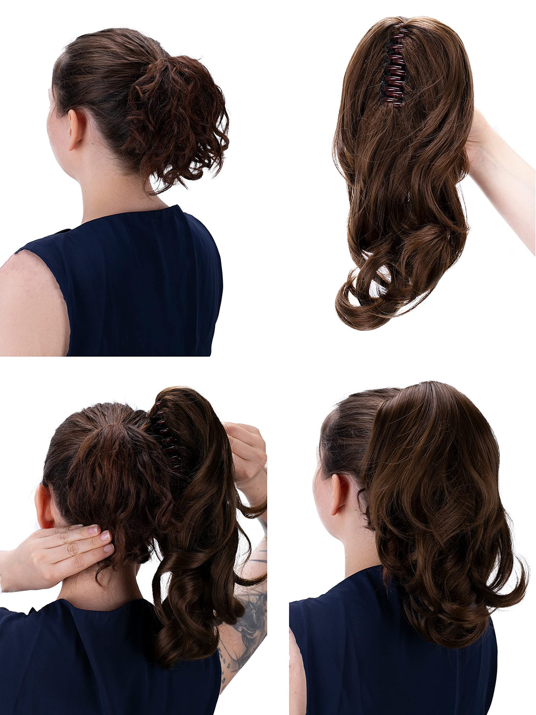 Prettyshop Hairpiece Blonde Mix # Fs8 / 144 H60D: Prettyshop 14Hair Piece Ponytail Extension Straight Light Curled Nature Looking Heat-Resisting Different Colors (Blonde Mix H60D_Fs8/144)