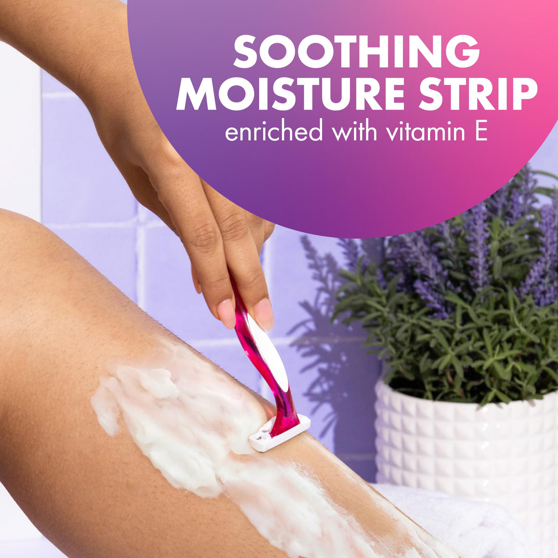 BIC Soleil Smooth Scented Women's Disposable 3 Blade Razors, Lavender Scented Handles and Soothing Moisture Strip, 10-Pack