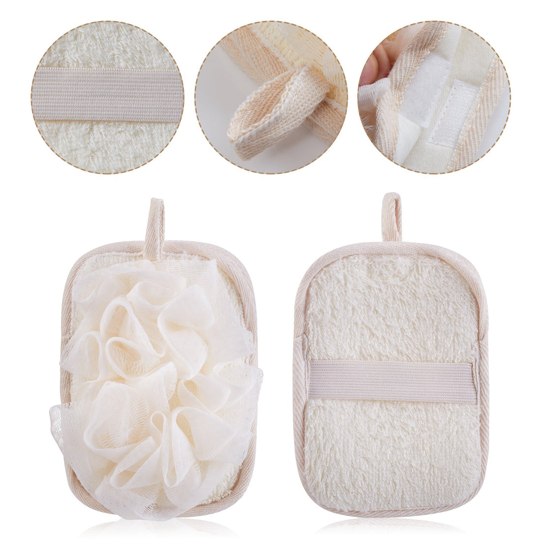 1 Pack: Mikimini Bath Mitt For Women, Bath Pouf Mesh Brushes 1 Pc Upgraded Version | Loofah Sponge & Exfoliating Pad 2 In 1 Professional Design | Exfoliating Gently With The Elastic (1 Pack)