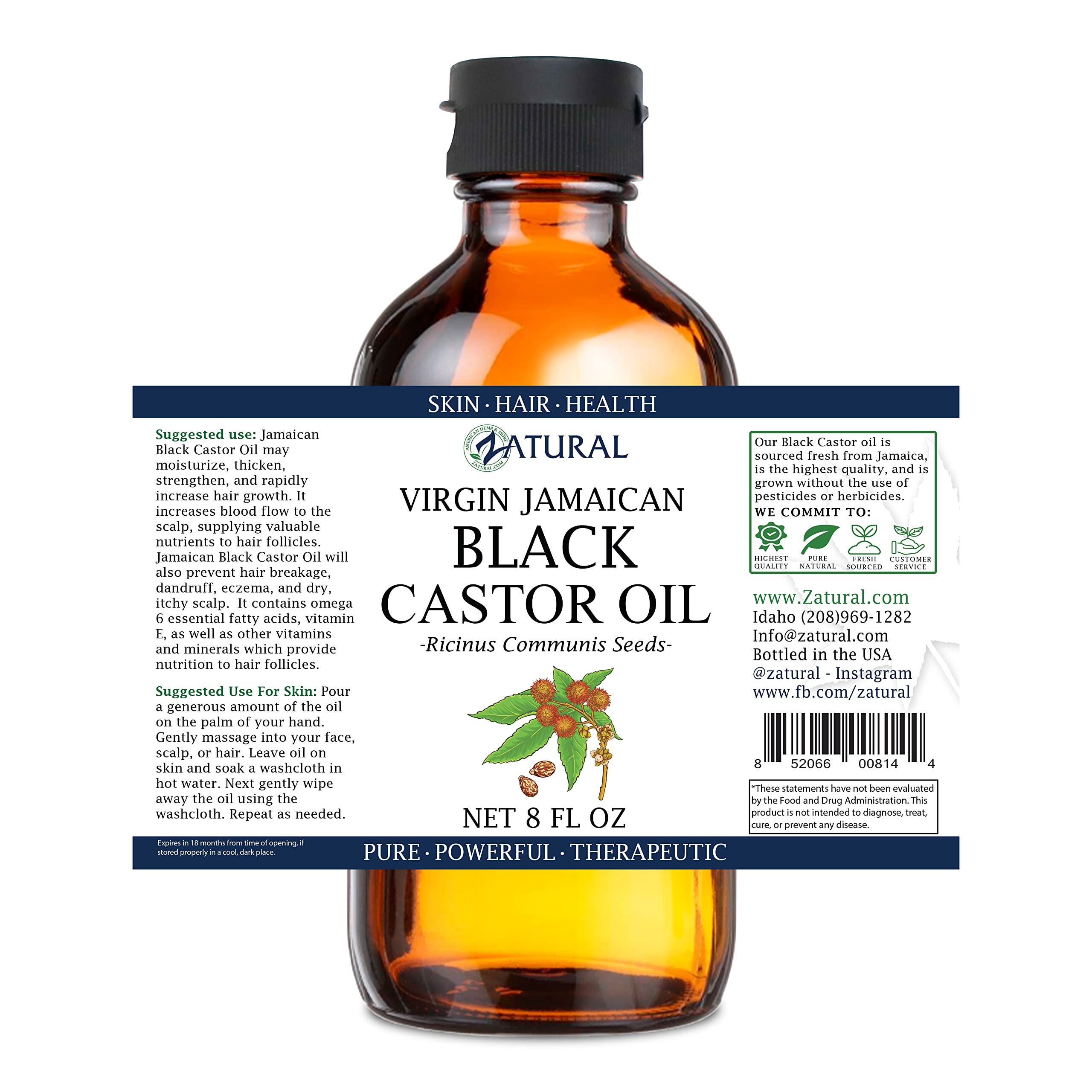 Black Castor Oil_100% Pure Tropic Jamaican Black Castor Oil (8 Ounce)