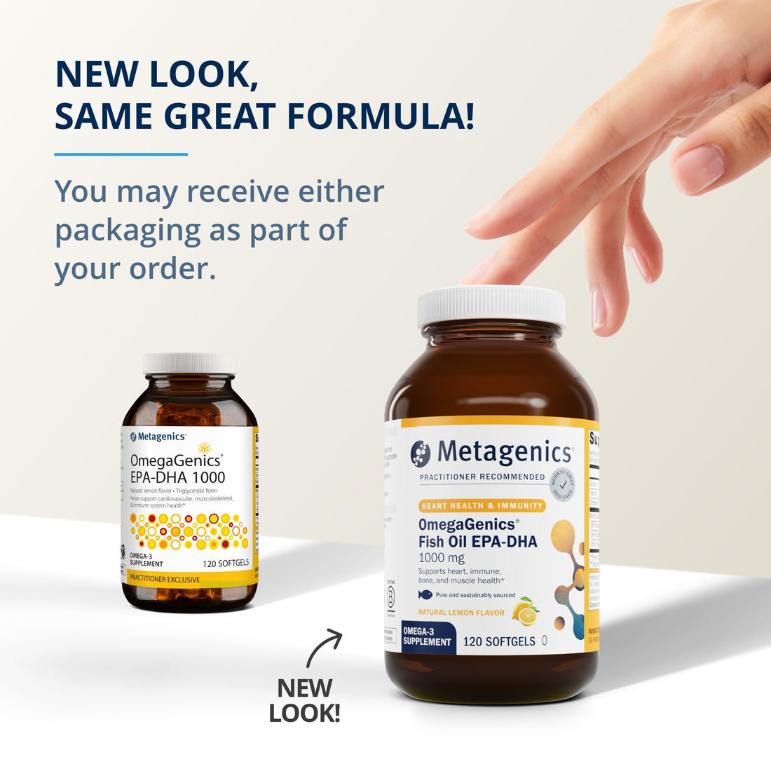 Metagenics OmegaGenics Fish Oil EPA-DHA 1000 mg - Omega-3 Fish Oil Supplement - for Heart Health, Musculoskeletal Health & Immune System Health* - with DHA & EPA - 120 Softgels