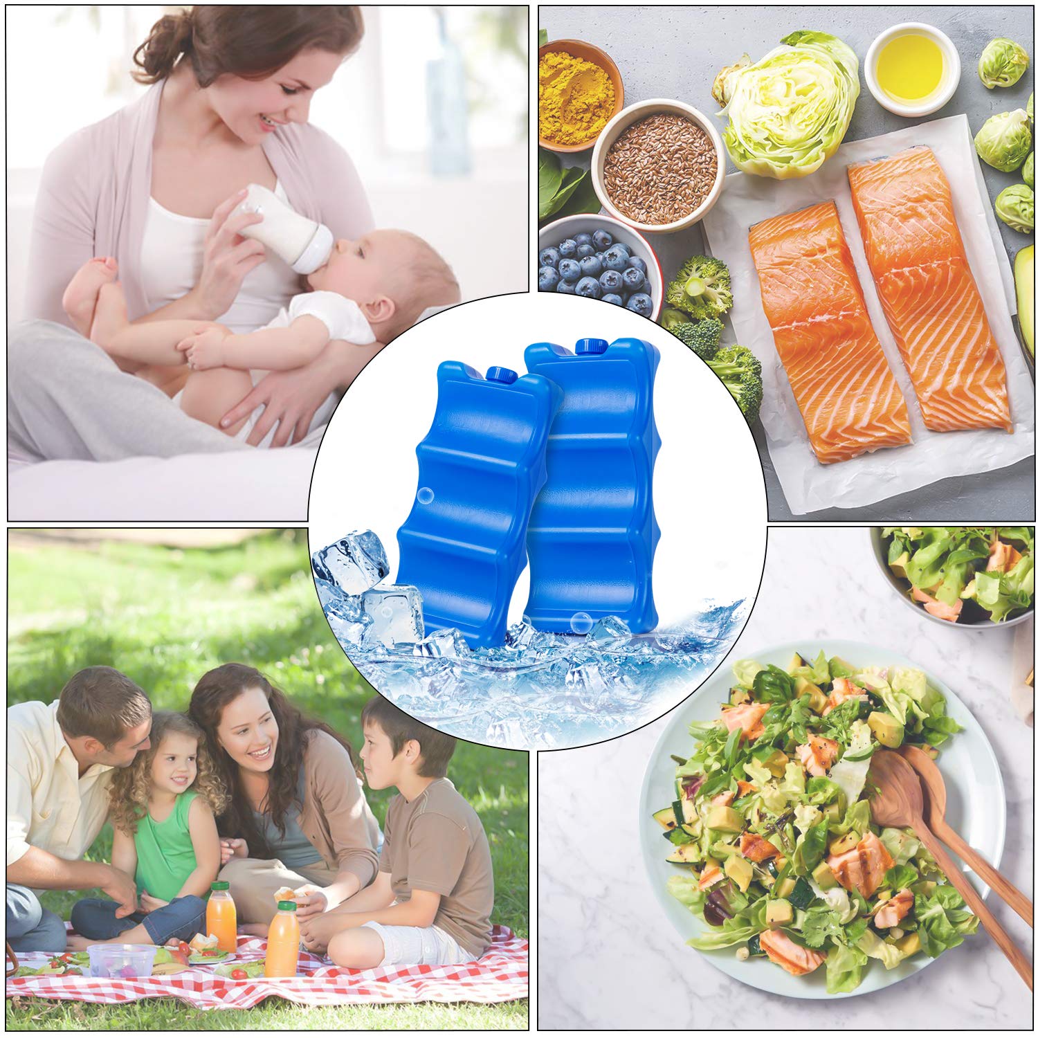 Teamoy Breastmilk Ice Pack (Pack of 2), Bottle Ice Packs for Breastmilk Storage and Breastfeeding Working Mom, Large