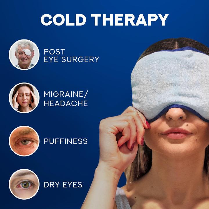 Ticlo's Gel Eye Mask - Cooling Ice Cold Compress Pad - Relax & Massage Your Tired Puffy Eyes Headaches Face & Dark Circles - Bonus Silk Sleep Mask