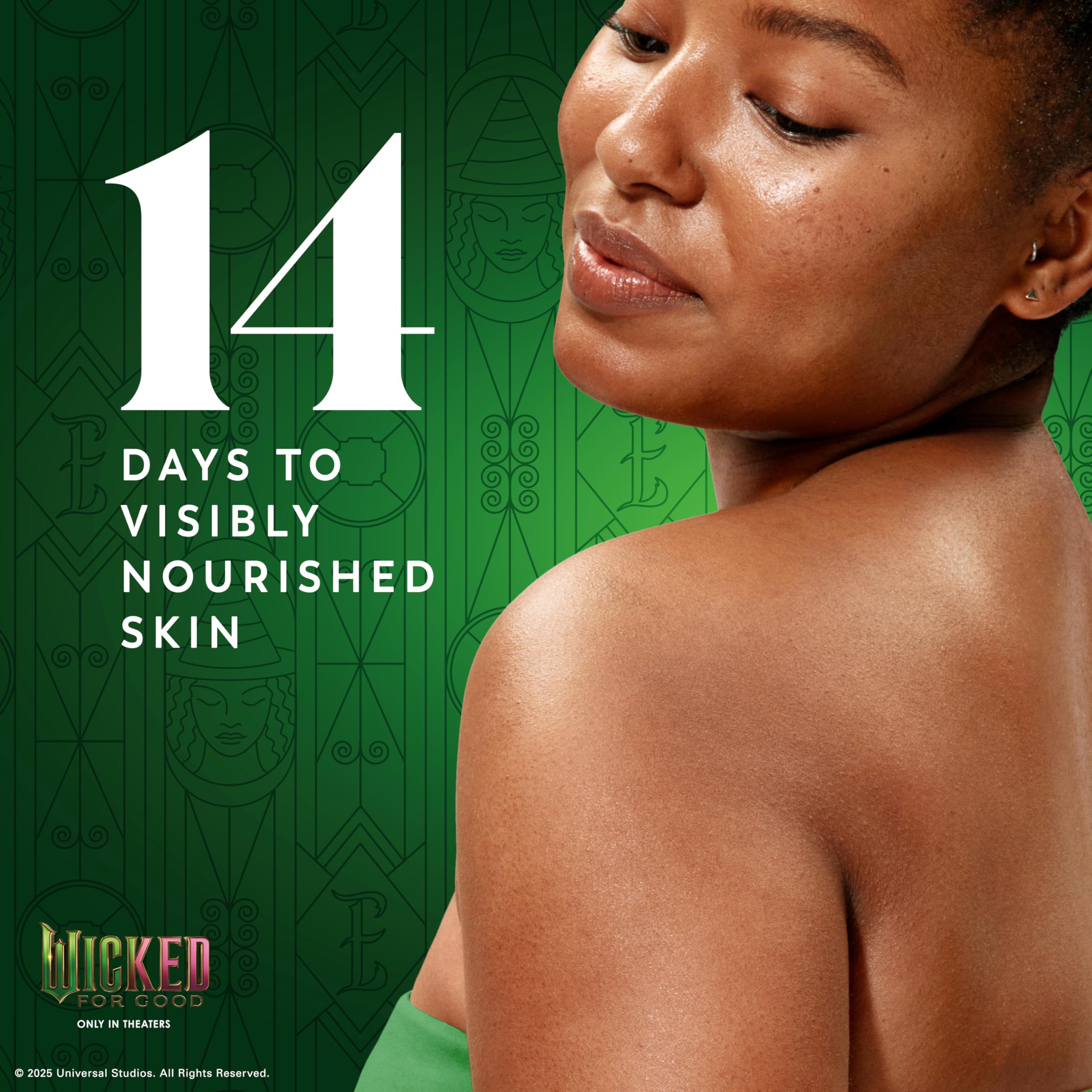 Olay Body Wash for Women, Wickedly Wonderful Elphaba’s Edition, Intensely Hydrating & Renewing, Pro-Hyaluronic Acid Serum with Vitamin B3, For All Skin Types, Cashmere Woods & Lime Scent, 20 fl oz