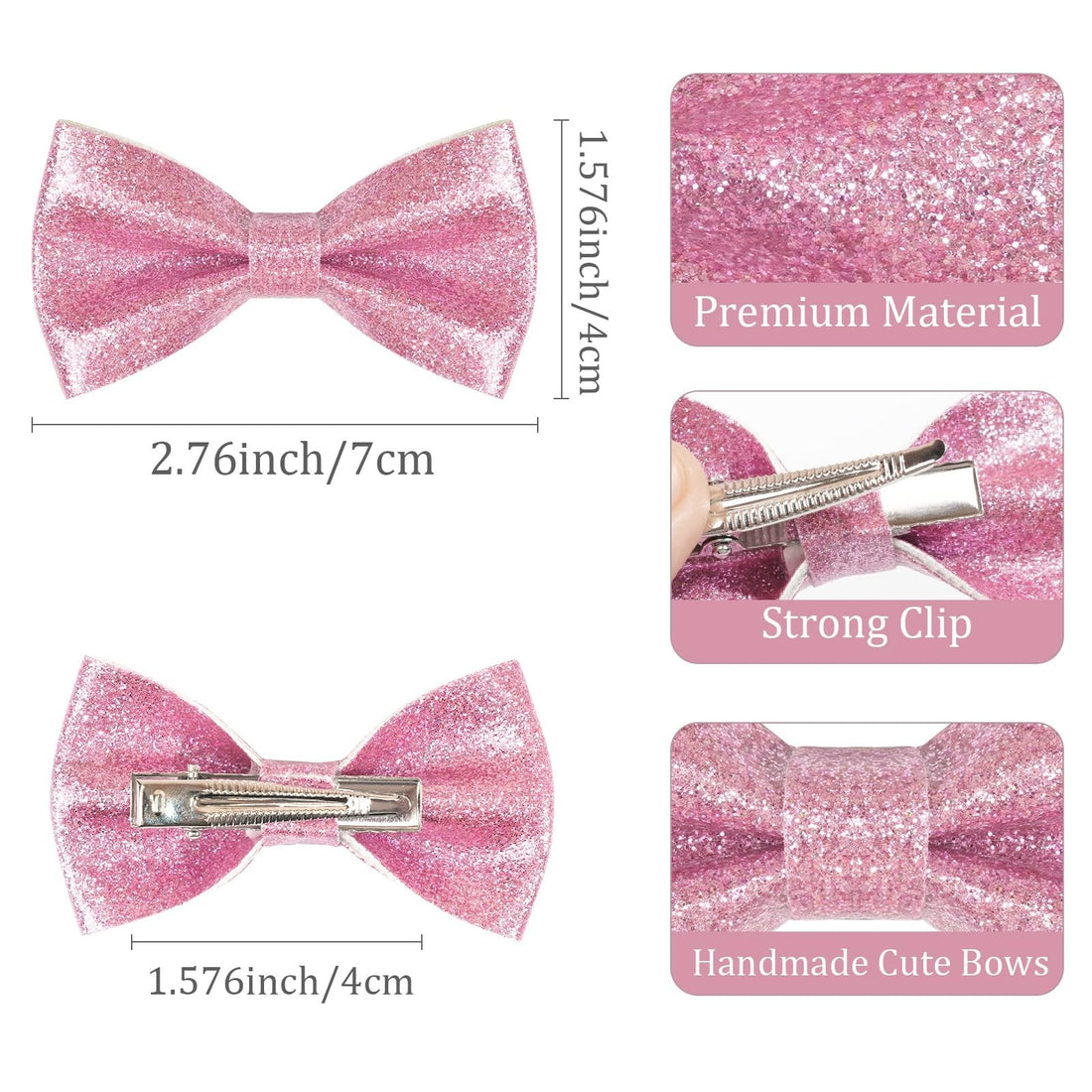 DeD 30 Pcs 3 Glitter Hair Bows for Girls Sparkly Sequin Bows with Alligator Clips Colorsful Hair Bows Clips for Toddlers Kids Teens in Pairs