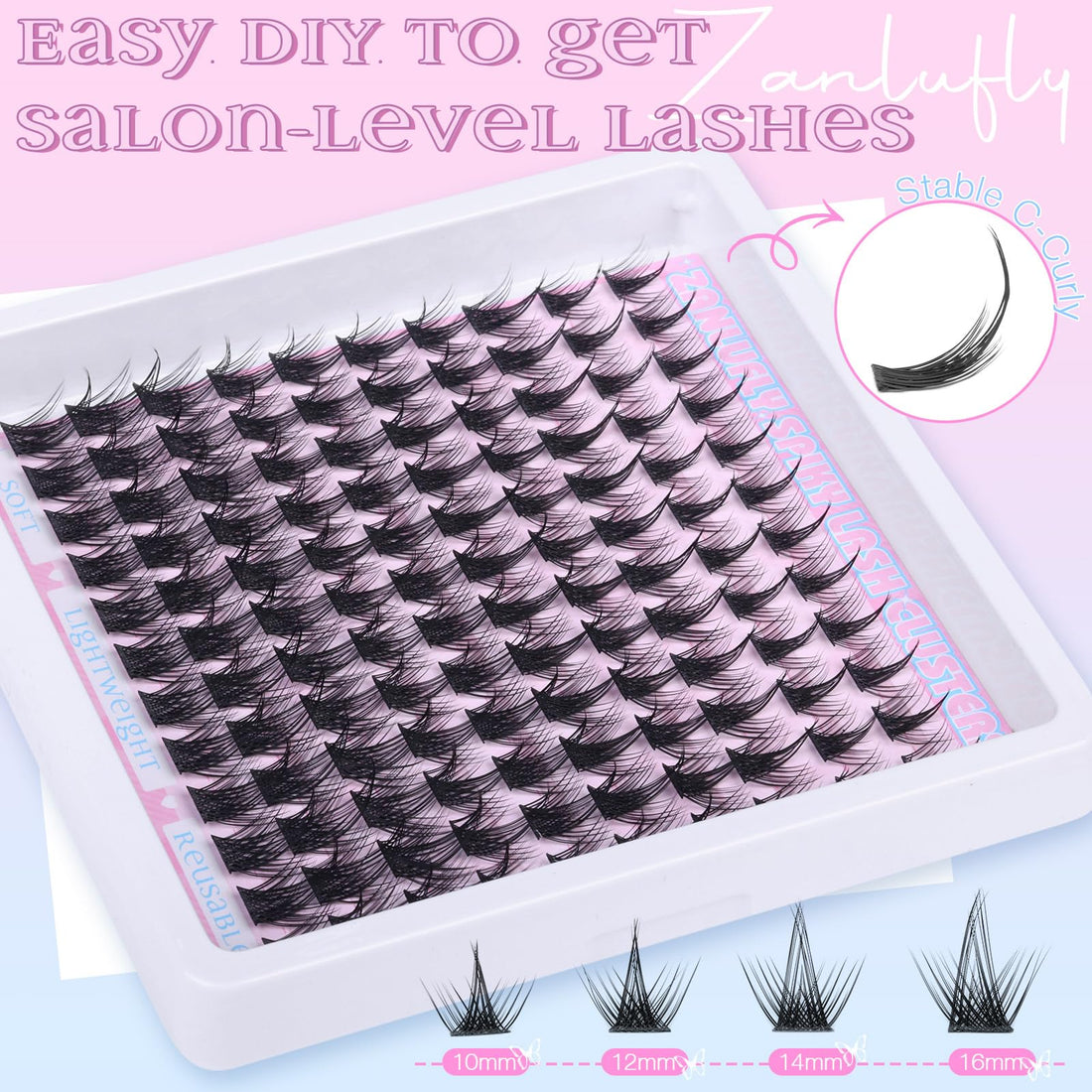 Manga Lash Clusters Kit Anime Eyelash Clusters Kit Wispy Cluster Eyelash Extension Kit DIY Lash Extension Kit 10-16mm Spiky Individual Lashes with Bond and Seal Lash Glue, Tweezers and Remover