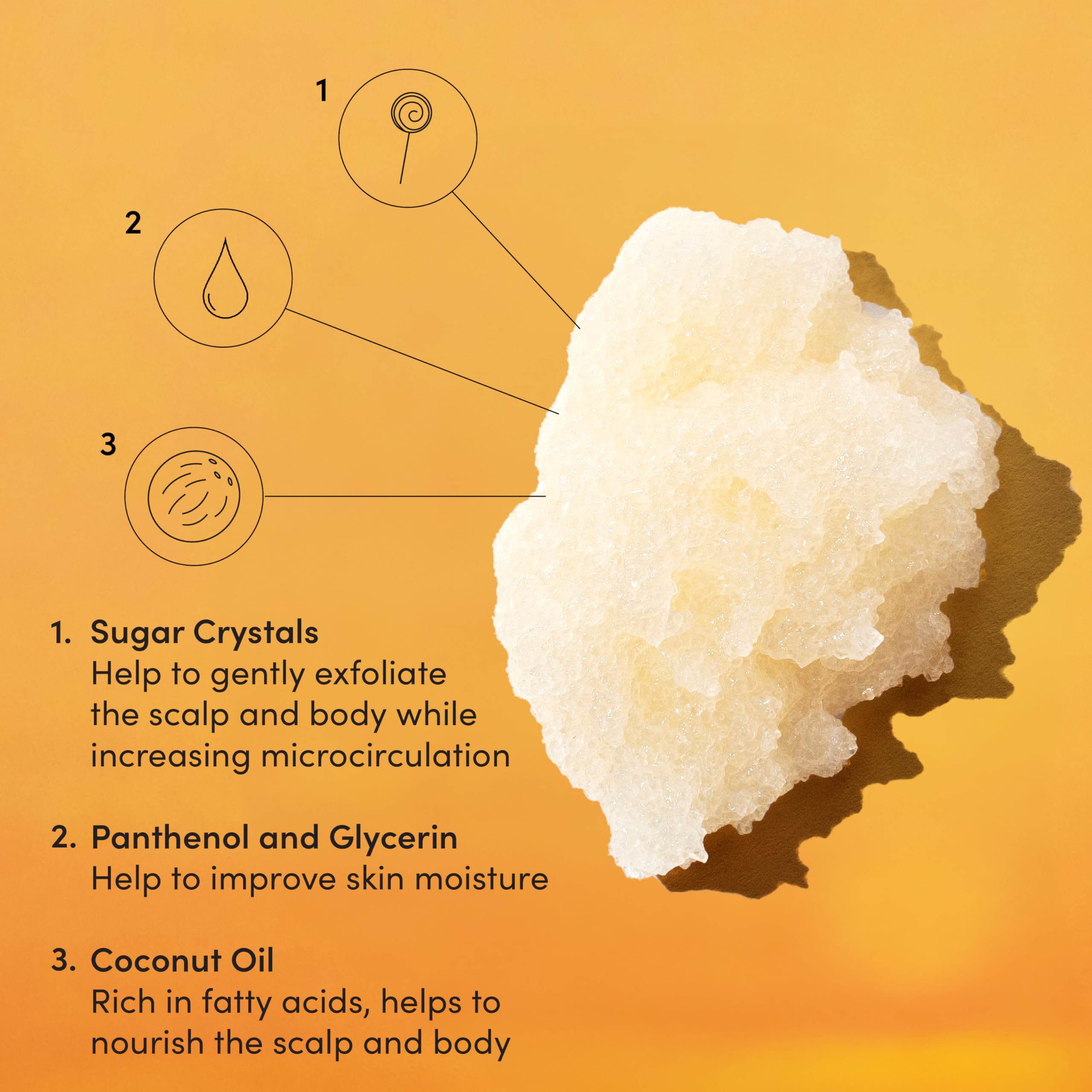 OUAI Scalp & Body Scrub, St. Barts - Exfoliating Body Scrub with Sugar & Coconut Oil Blend for Smooth, Moisturized Skin - Gentle Scalp Scrub for Removing Product Build Up (8.8 Oz)