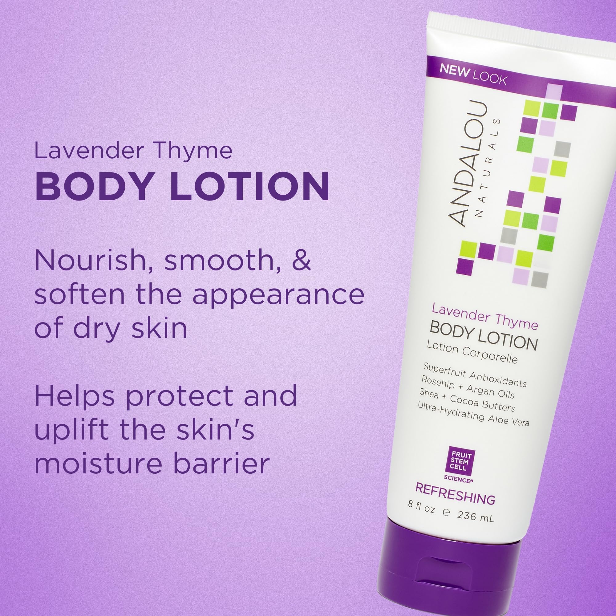 Andalou Naturals Lavender Thyme Refreshing Body Lotion, 8 Ounce