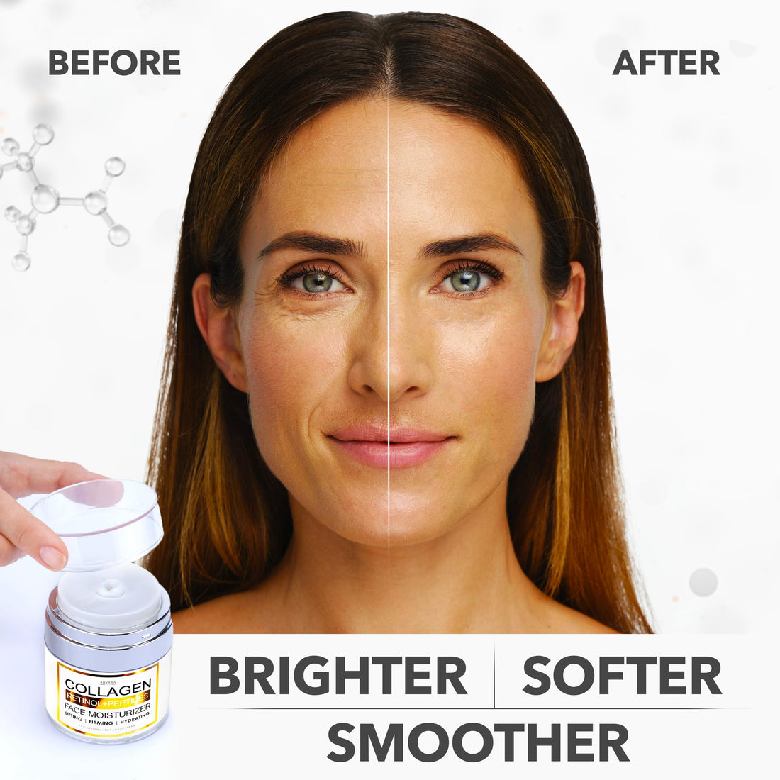 Collagen Cream - Anti Aging Face Moisturizer - Wrinkle Cream for Women and Men with Retinol, Peptides and Hyaluronic Acid - Day and Night - Best Facial Moisturizer - Neck & Décolleté