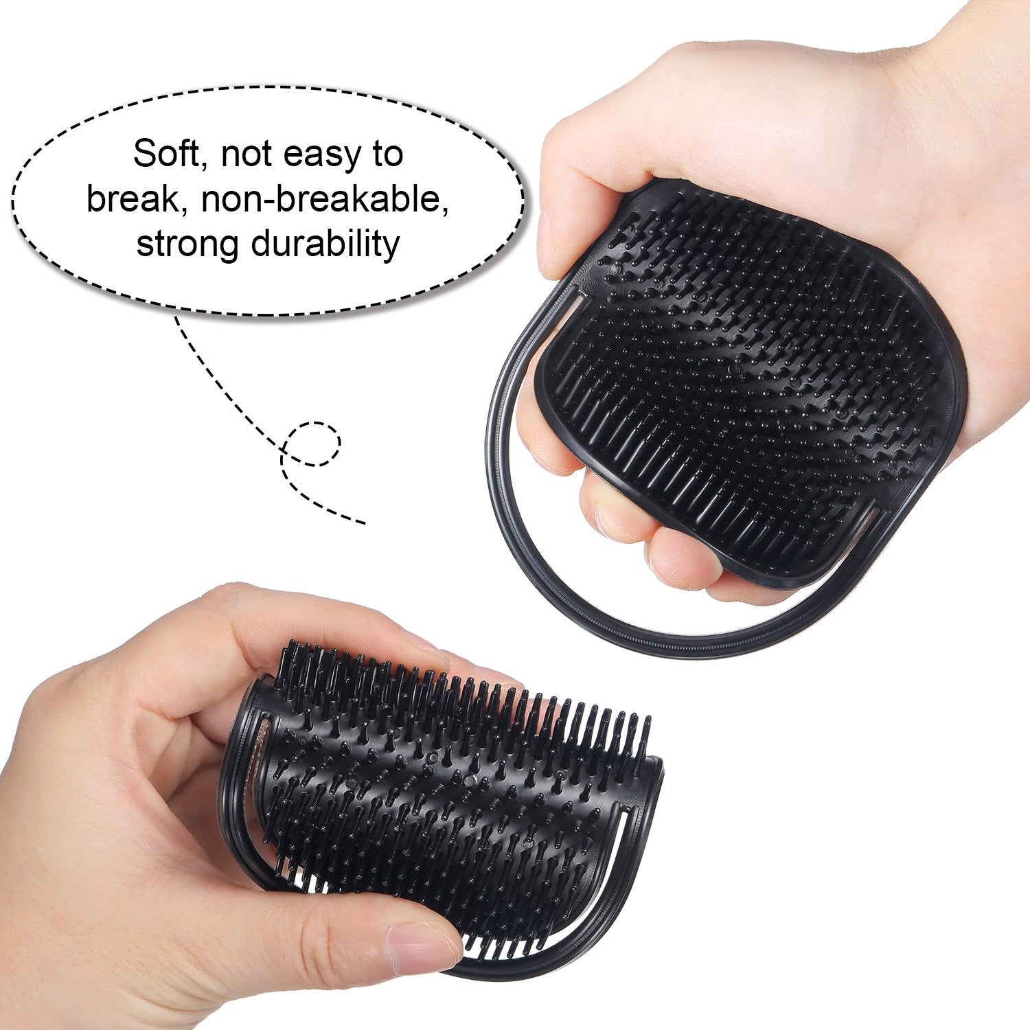 BBTO 12 Pieces Pocket Palm Combs, Soft Portable Pocket Brush, Shampoo Comb, Massager Hair Brush.