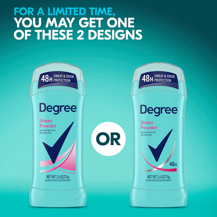 Degree for Women Antiperspirant & Deodorant Invisible Solid, Sheer Powder, 2.6-Ounce Stick (Pack of 6)
