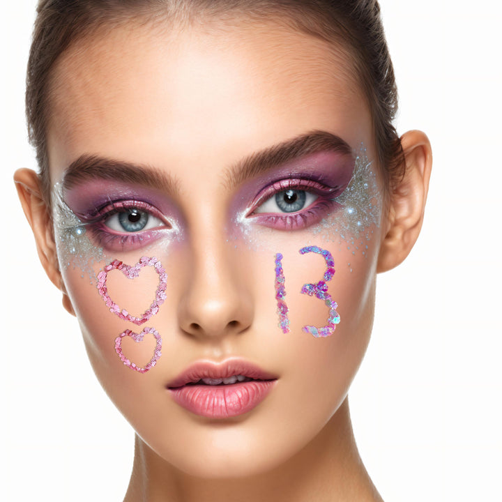 MEICOLY 12 Colors Face and Body Glitter Palette Set, Sparkles, Chunky Hair Glitter, Mermaid Gel, Makeup, Festival Paint for Women and Kids