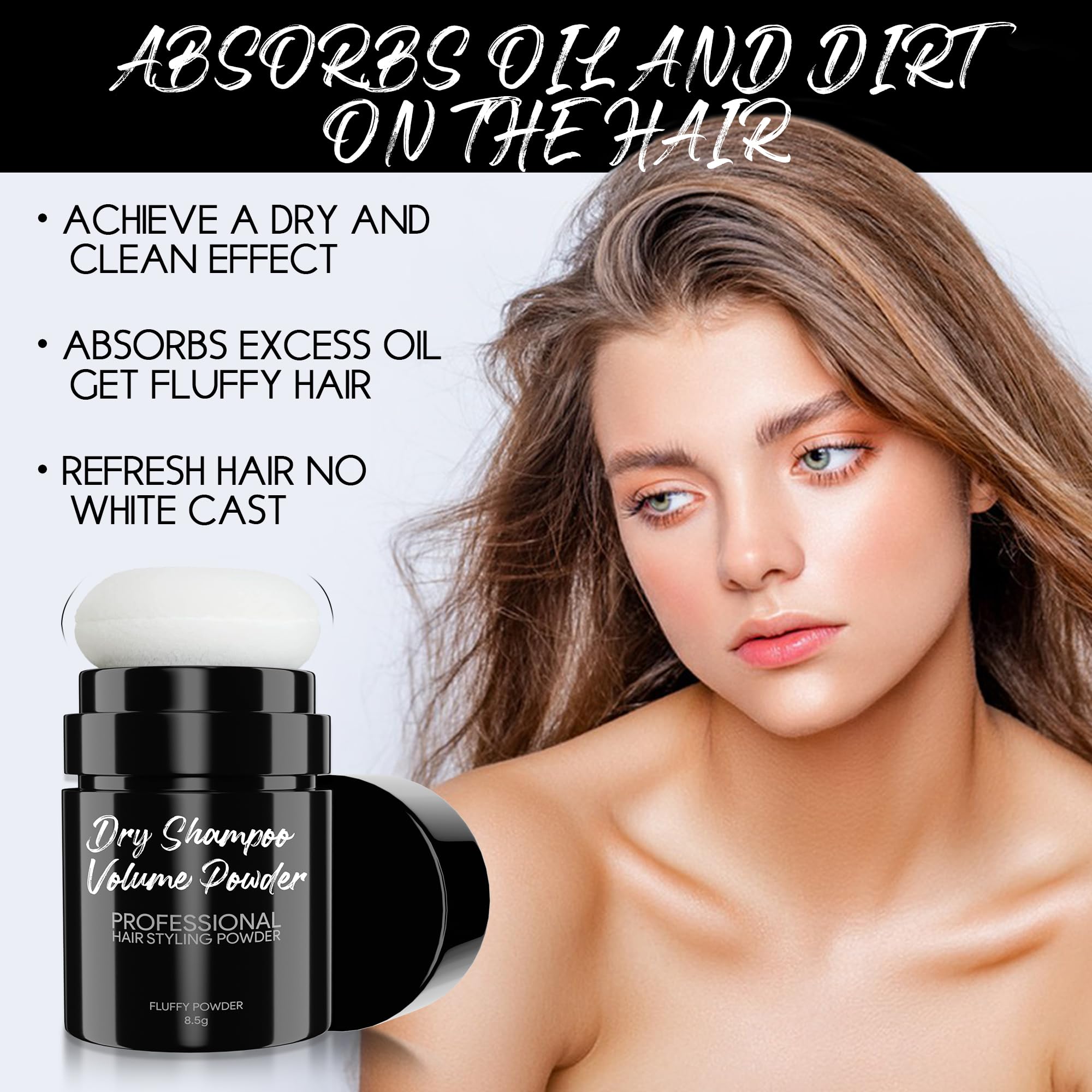 CCbeauty Dry Shampoo Powder, Travel Volume Dry Shampoo for Women and Men, Non-Aerosol Benzene-free, No White Cast, Formulated without Gluten, Mattifying Root Fuller Looking Refreshing Hair, 0.35oz