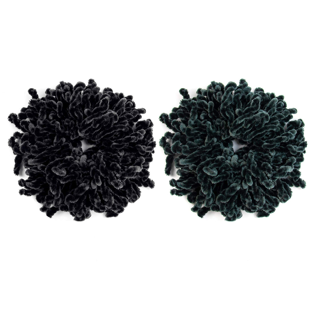 AUEAR, 2 Pack Hair Scrunchie Headwear Hair Tie Ring Plain Big Hairbands for Women (Black and Gray)