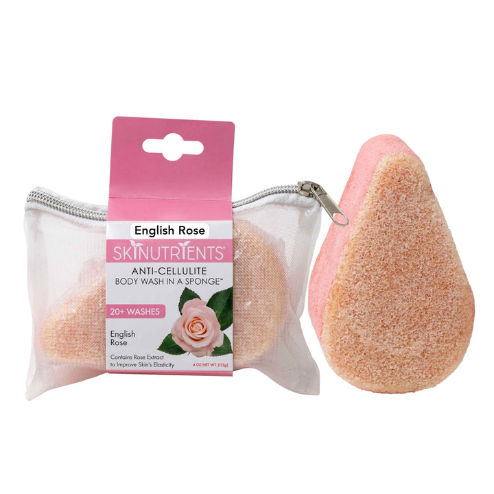 Spongeables anti-cellulite body wash in a sponge, Rose, 1 Count