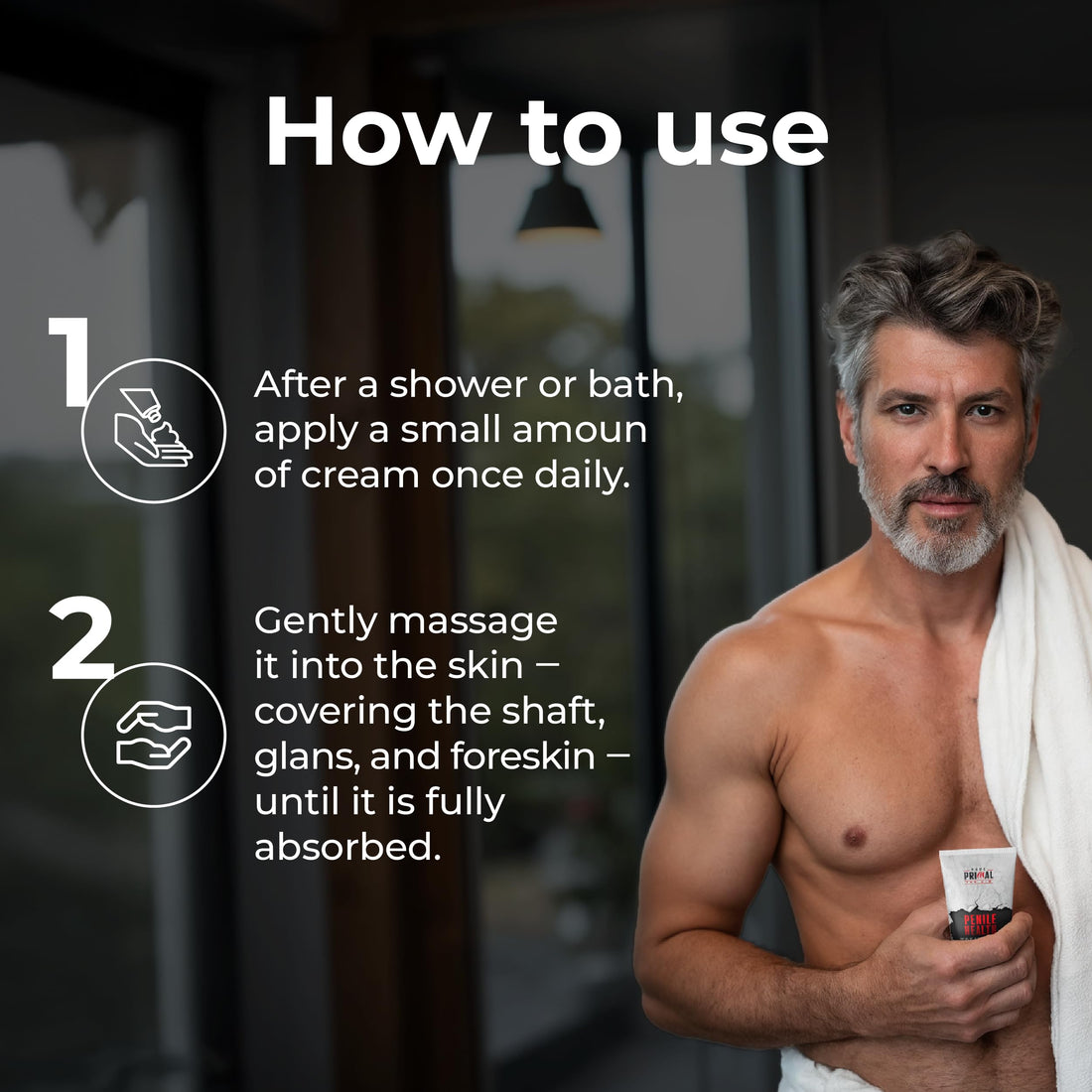 Pure Primal Premium Health Cream – Advanced Moisturizing Formula for Men – Soothing Lotion for Comfort, Hydration, and Skin Protection – 4 oz