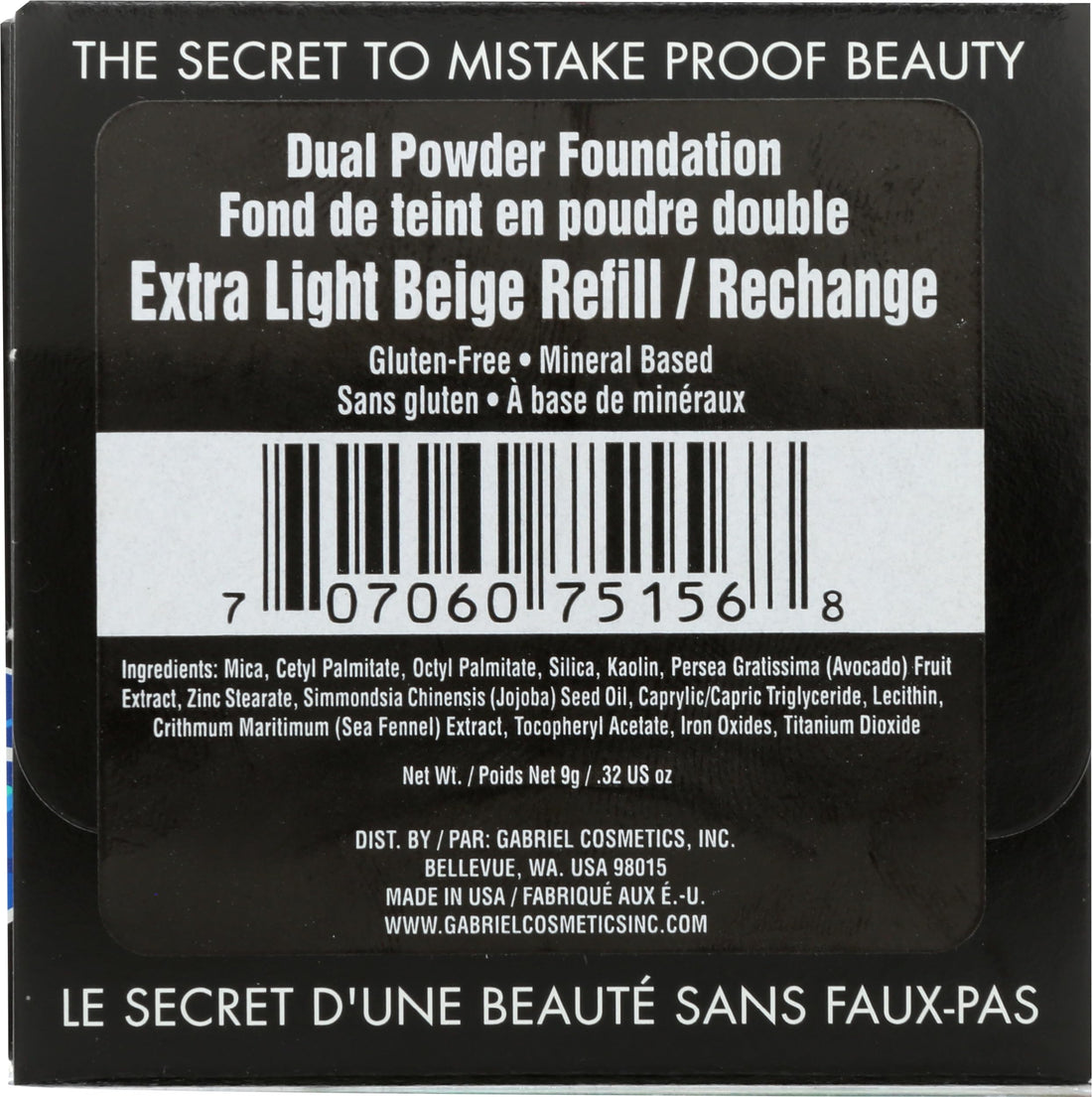 Compact Powder Natural Foundation Refill Extra Light Beige By Gabriel Cosmetics