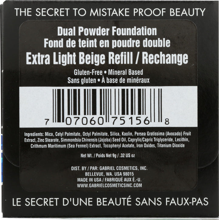 Compact Powder Natural Foundation Refill Extra Light Beige By Gabriel Cosmetics