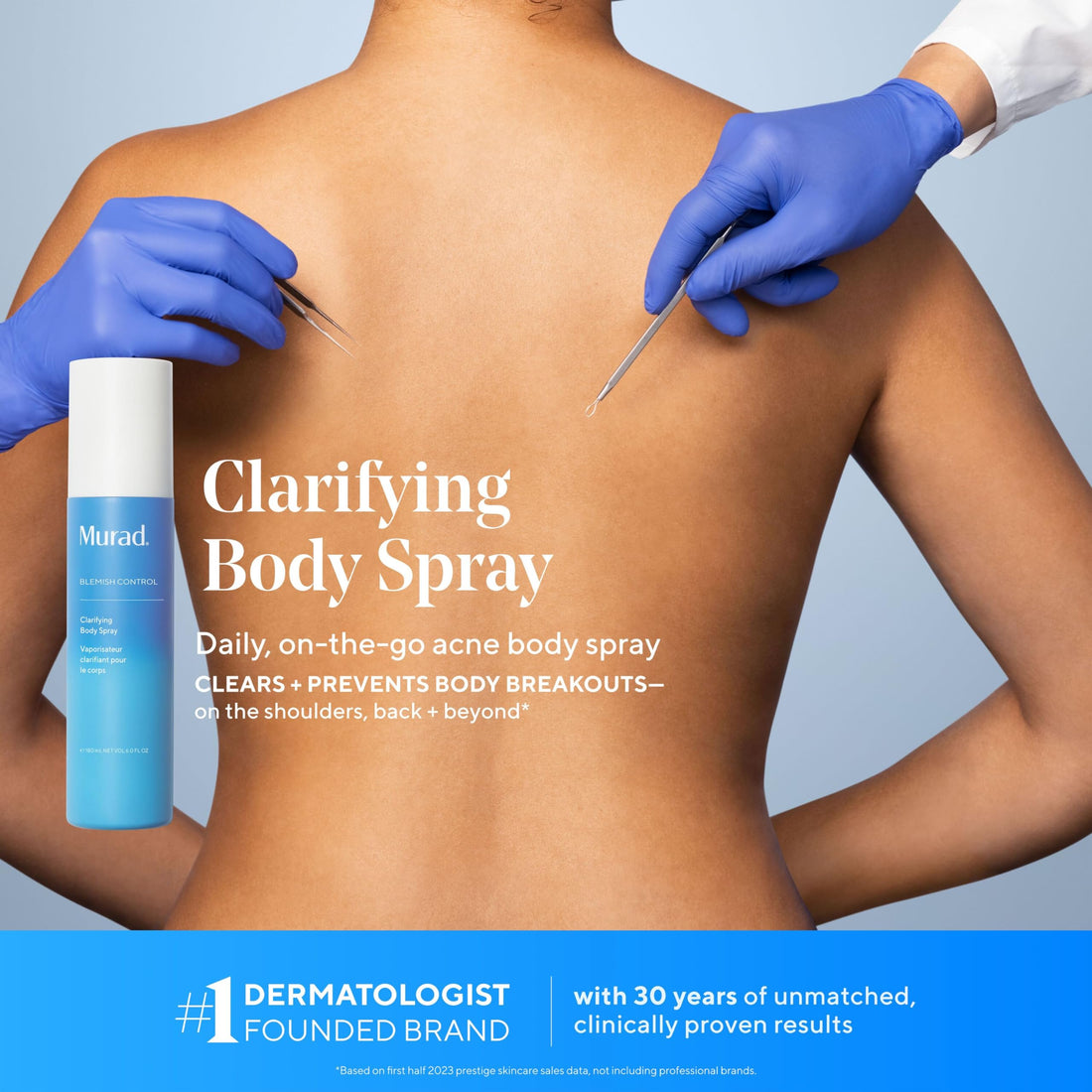 Murad Clarifying Body Spray - Daily Salicylic Acid Treatment to Clear and Prevent Body Acne and Breakouts, 6Fl Oz