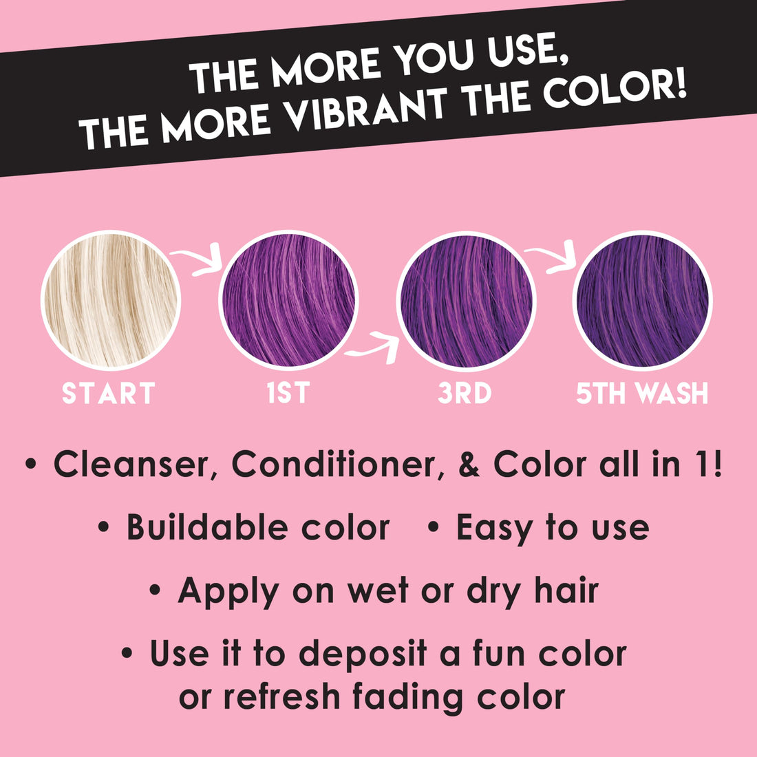 Color Lux Color Cleansing Conditioner, Purple, 3-in-1 Color Depositing Formula, Vegan, Sulfate-Free, Paraben-Free, 8.25 oz