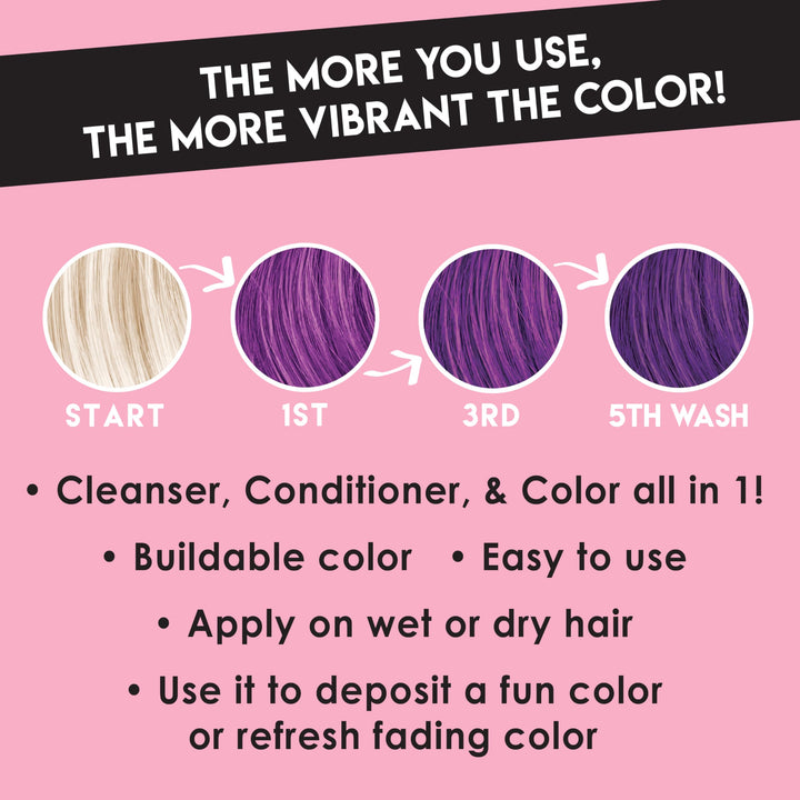 Color Lux Color Cleansing Conditioner, Purple, 3-in-1 Color Depositing Formula, Vegan, Sulfate-Free, Paraben-Free, 8.25 oz