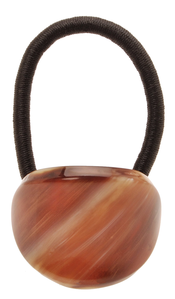 France Luxe Oval Ponytail Holder - Caramel Horn